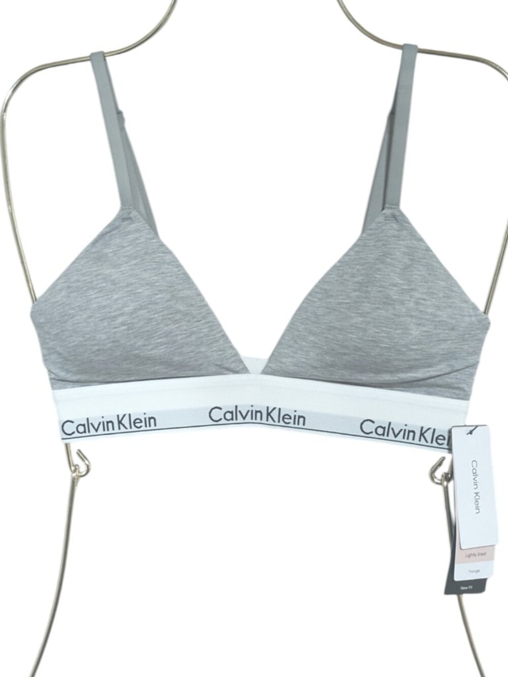 ​🩶NWT Calvin Klein Modern Cotton Lightly Lined Triangle Bralette Size S Gray